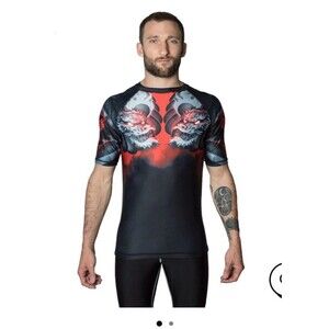 Illustrated Geisha Rash Guard MMA Martial Arts Fighter Size S NWT